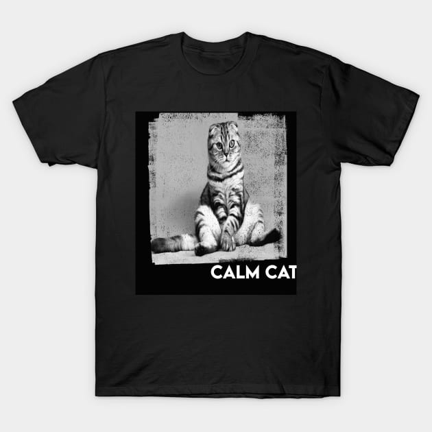 Calm cute cat T-Shirt by Design Knight